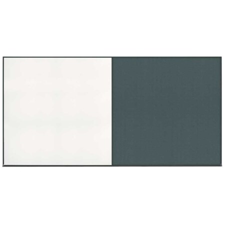 United Visual Products Enclosed Corkboard, 1 Door, 60"x36", 4" Fra UV3410-SATIN-MEDGRY